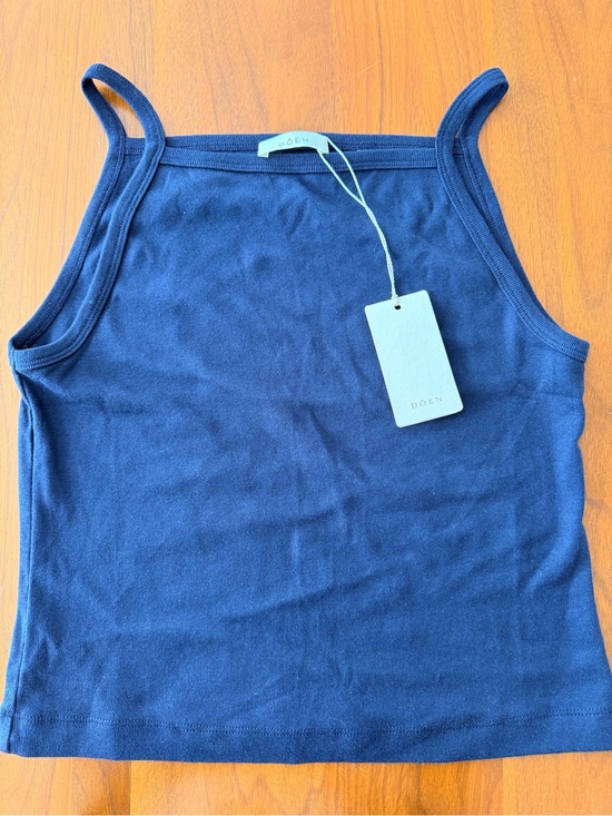 Doen Tops - Doen Navy Ribbed Cotton Tank